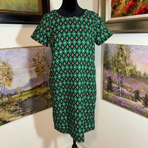 Sans Souci Green and Black Raglan Sheath Dress